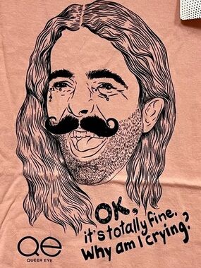 🏳️‍🌈 Queer Eye 'OK, it's totally fine' Pink Graphic Tee LBGT 🏳️‍🌈BRAND NEW